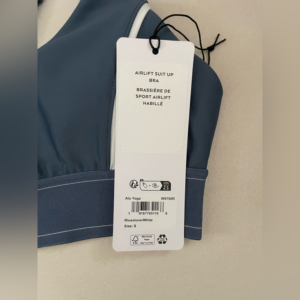 ALO Yoga SET NWT Bluestone White Airlift Suit Up Bra & Airlift Suit Up legging S - Picture 5 of 15